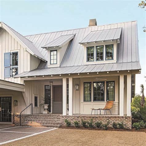 tin look metal roof on ranch house|farmhouse metal roof colors.